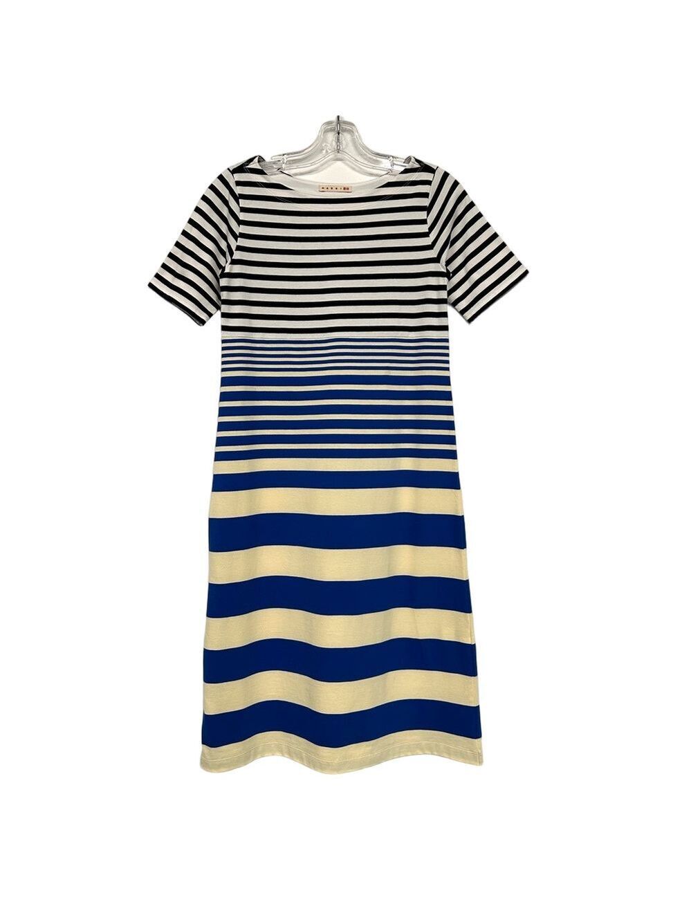 MARNI x Uniqlo midi Tshirt dress XS cotton stripes short sleeve casual Aline